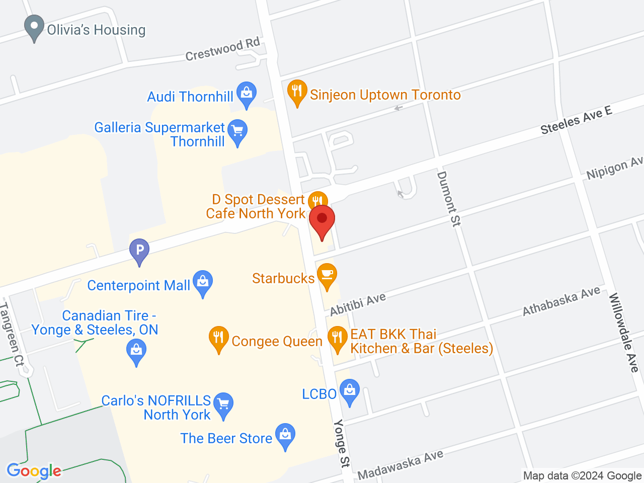 Street map for Highlife Cannabis, 6375 Yonge St, North York ON