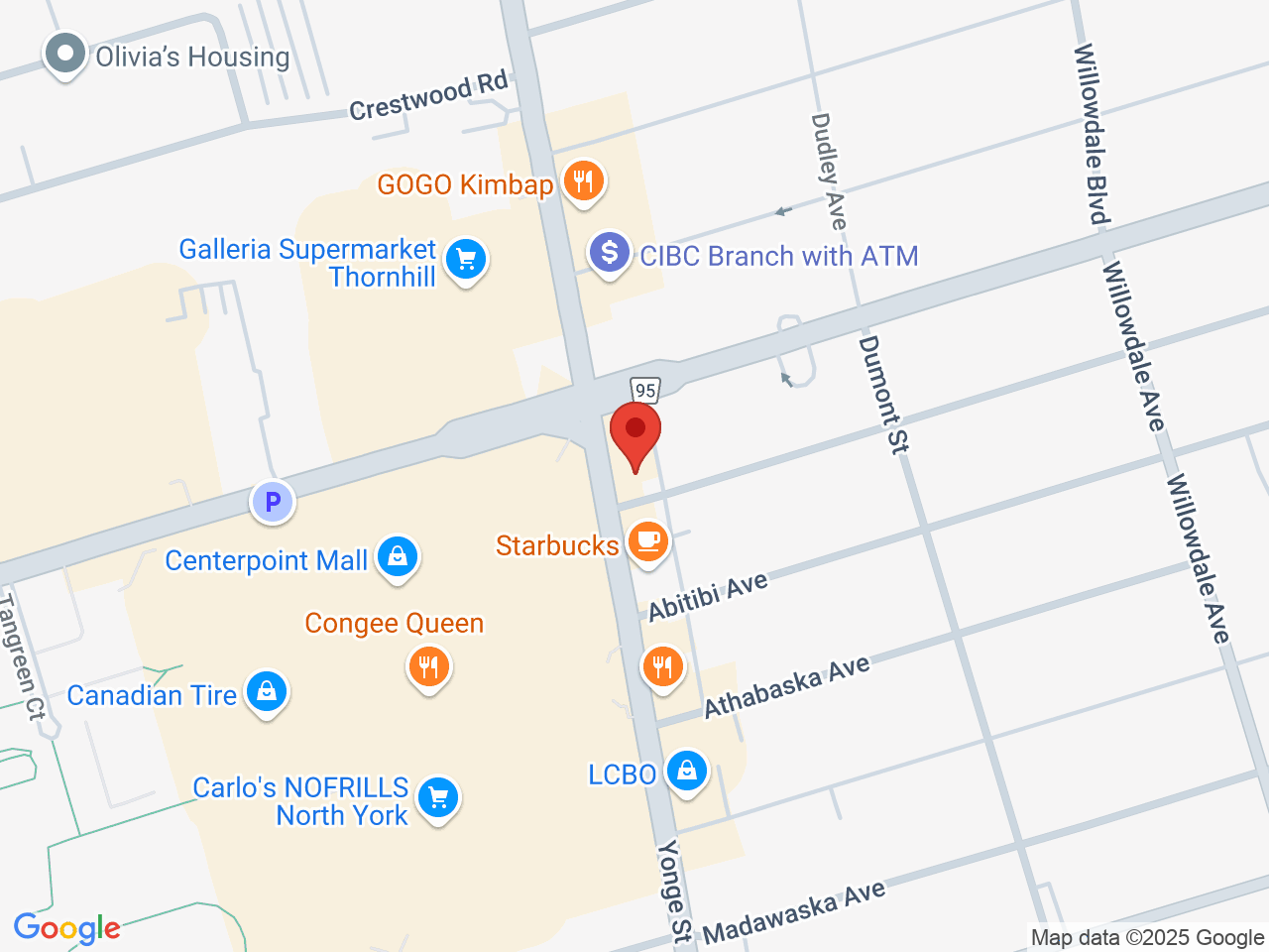 Street map for Highlife Cannabis, 6375 Yonge St, North York ON