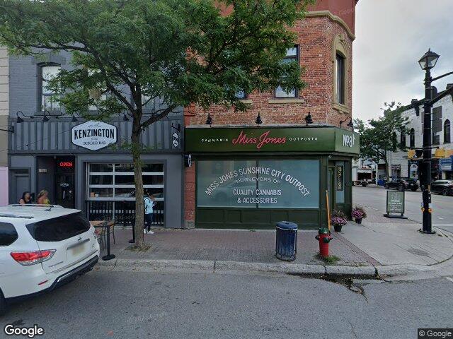 Street view for Miss Jones Cannabis Sunshine City Outpost, 81 Mississaga St E, Orillia ON