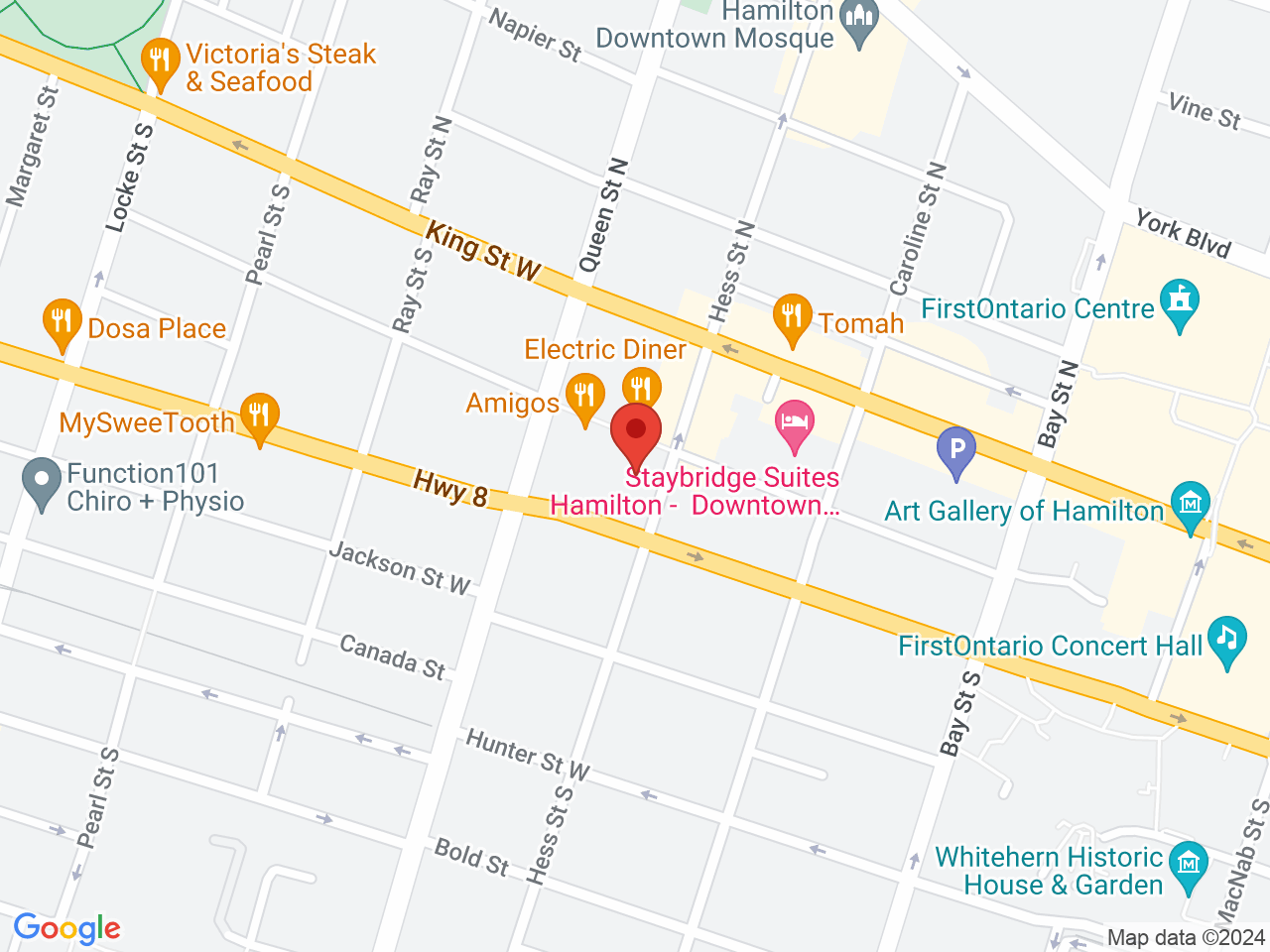 Street map for Neku Cannabis, 38 Hess St S, Hamilton ON