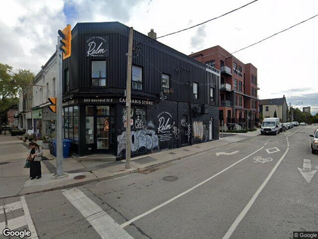 Street view for RELM Cannabis Co., 809 Gerrard St E, Toronto ON