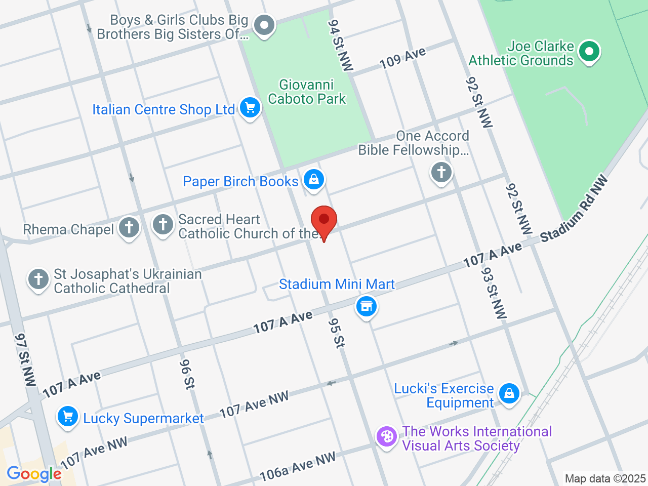 Street map for Crown Cannabis, 10771 95 St NW, Edmonton AB