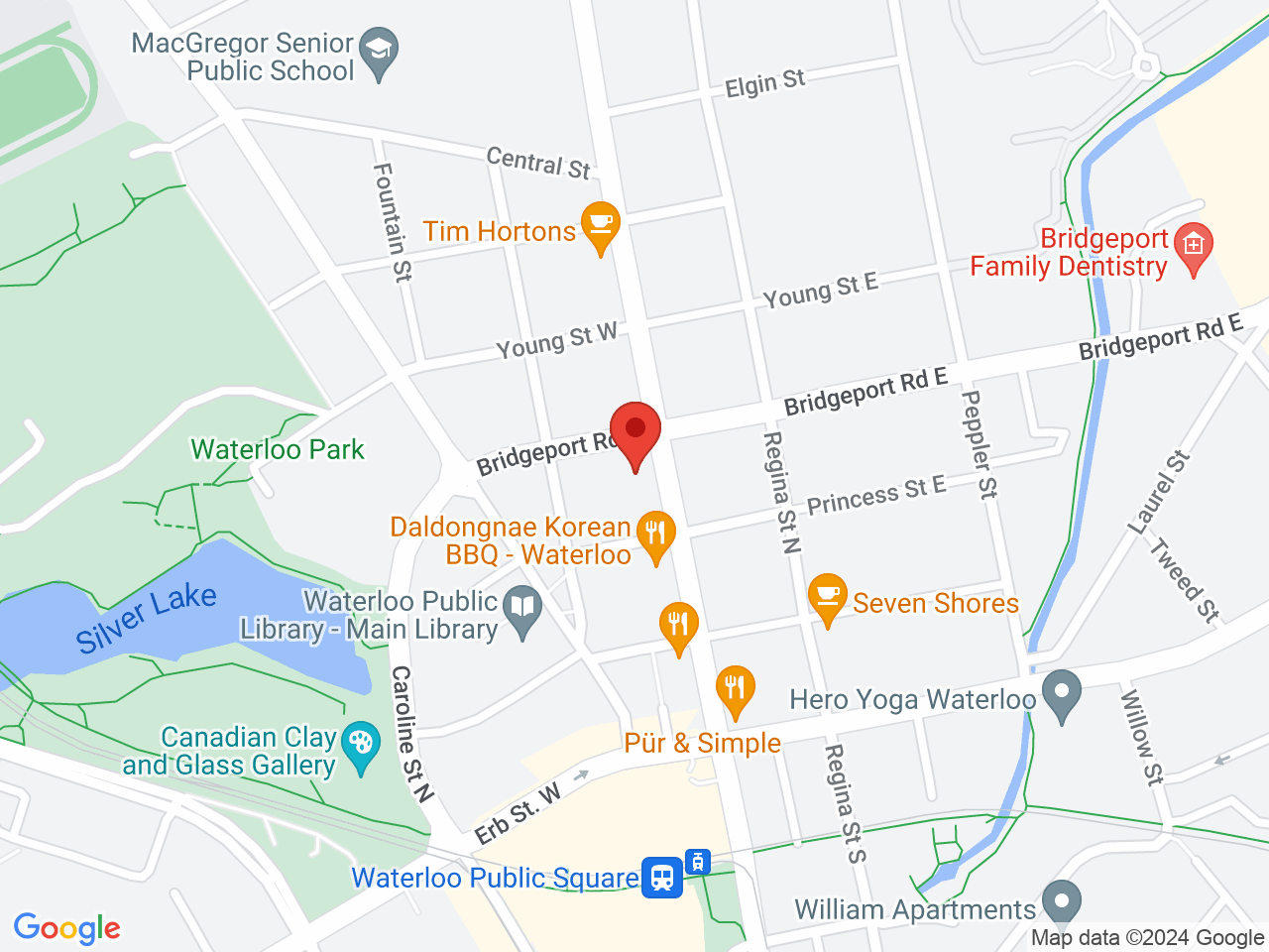 Street map for Sweet Seven Cannabis Co., 71 King St N Unit A, Waterloo ON