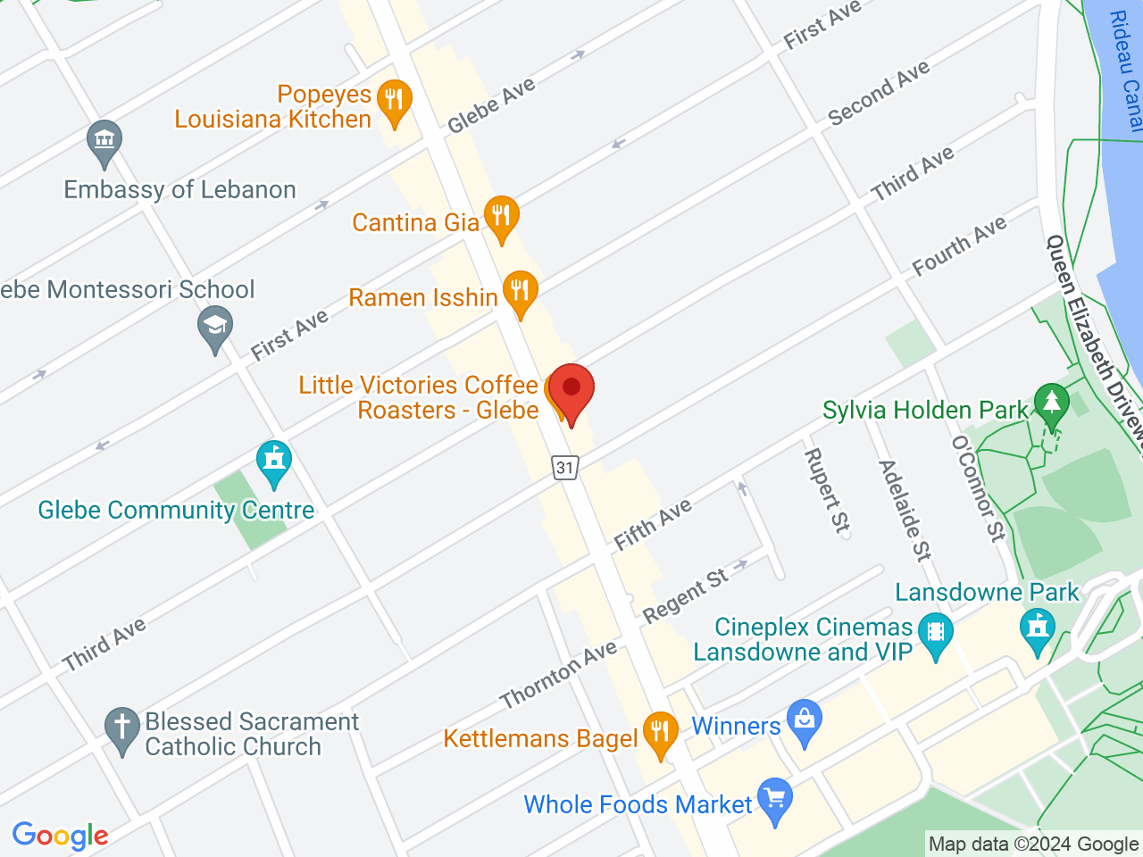 Street map for The Good Cannabis Company, 809 Bank St, Ottawa ON
