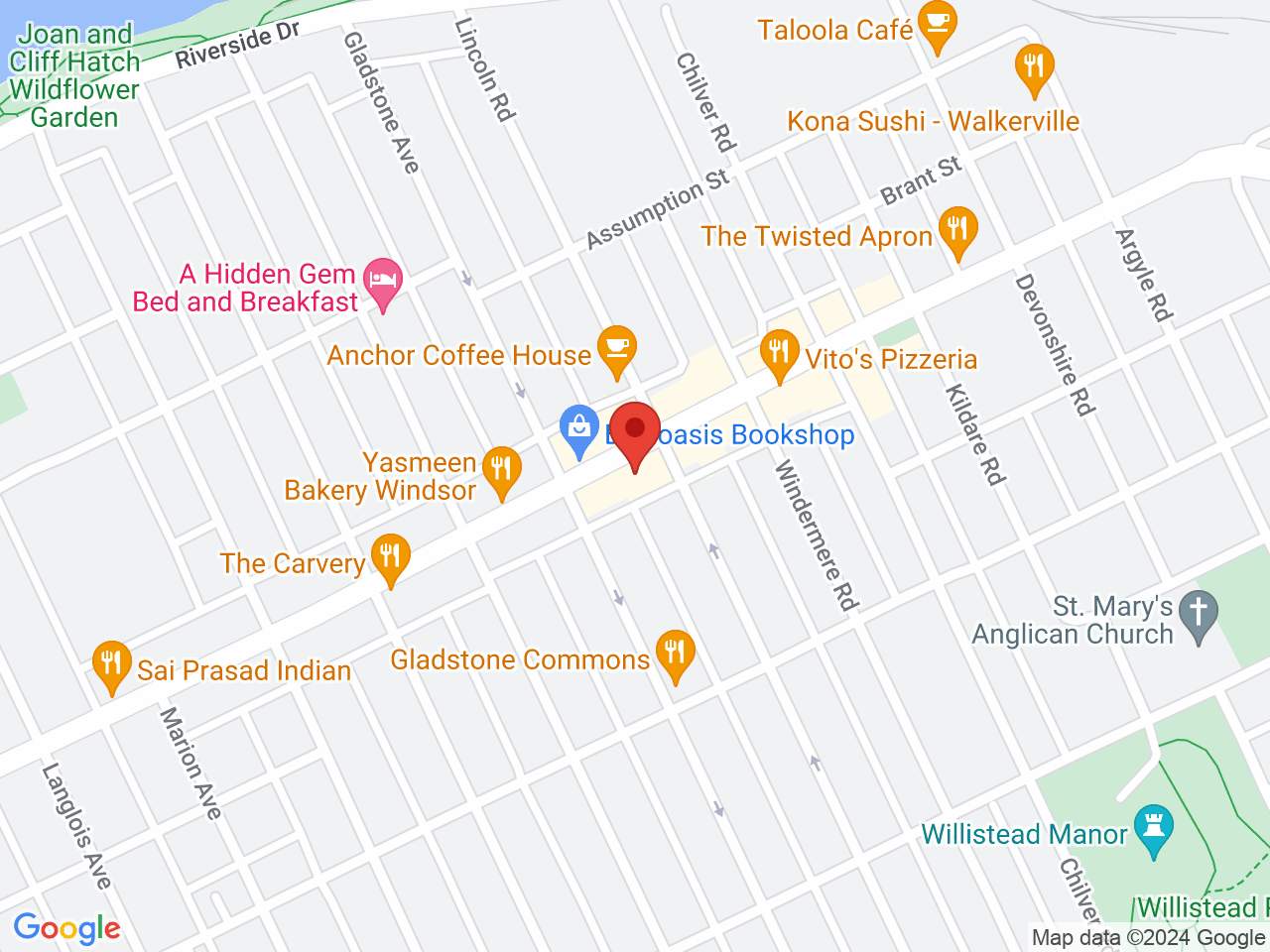 Street map for The We Store, 1565 Wyandotte St E, Windsor ON
