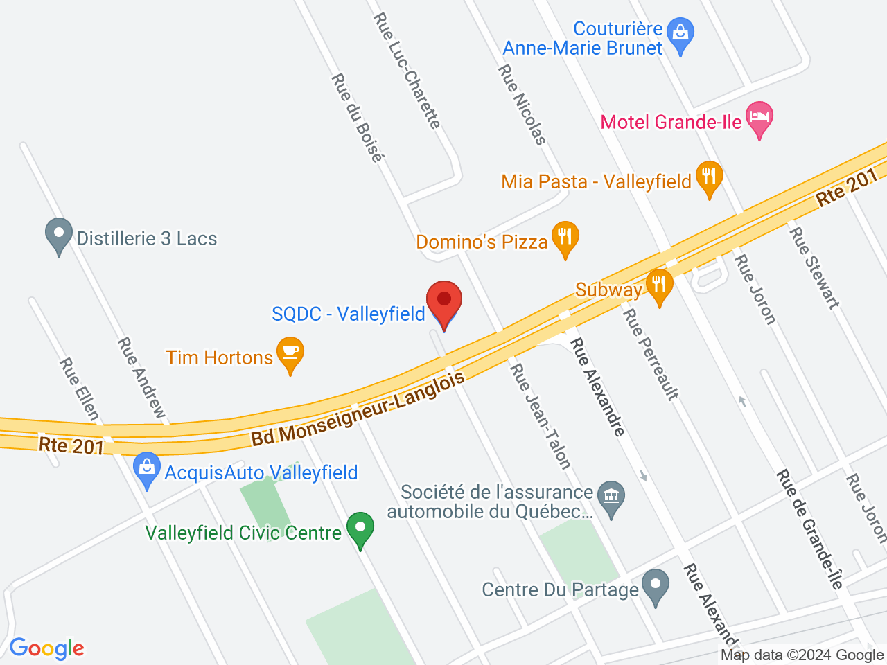 Street map for SQDC Valleyfield, 925 Boulevard Monseigneur-Langlois, Valleyfield QC