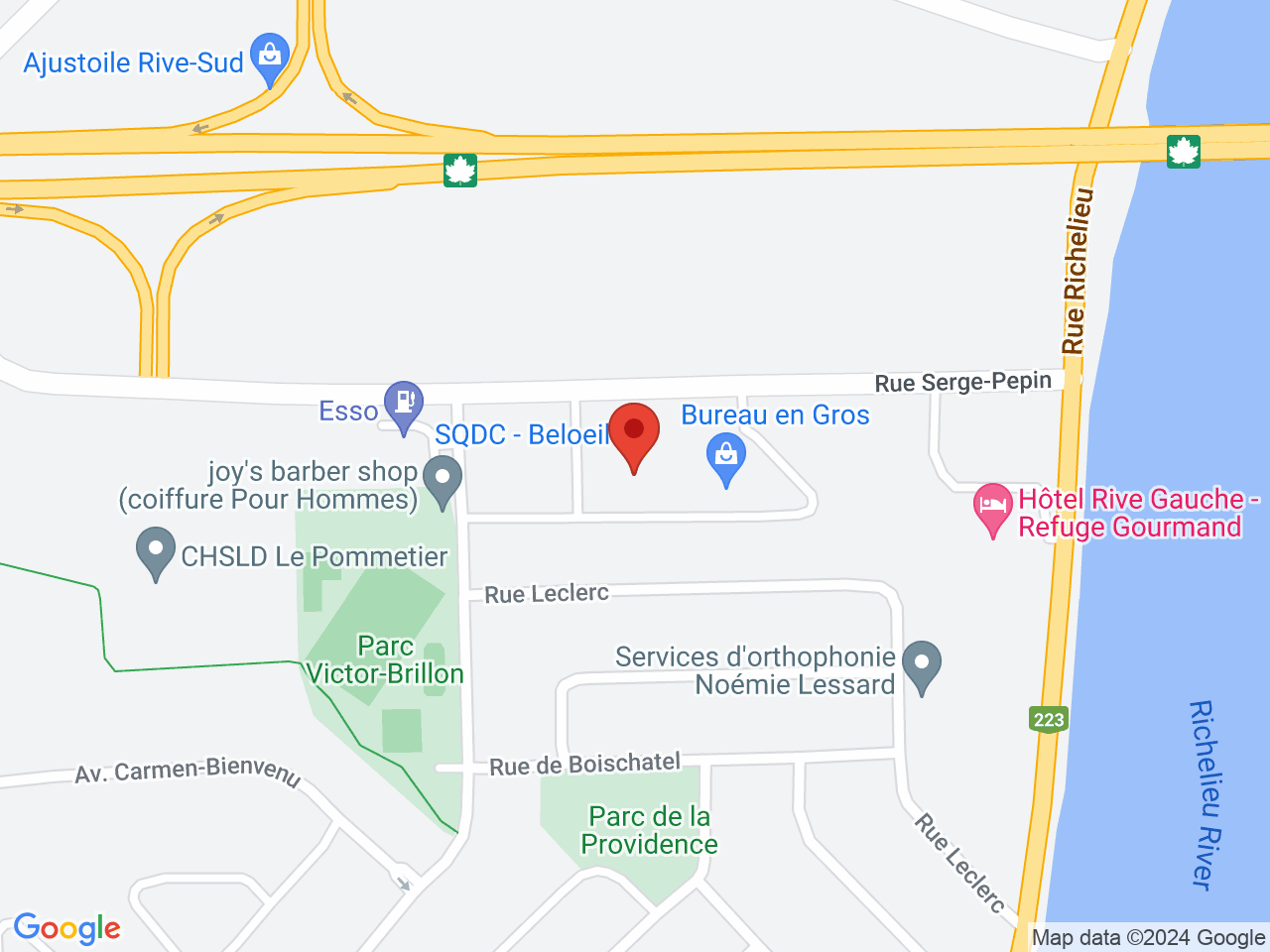 Street map for SQDC Beloeil, 150, rue Serge-Pepin, Beloeil QC