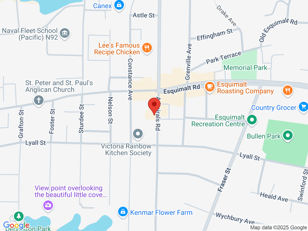 Street map for BD Cannabis, 522 Admirals Rd., Esquimalt BC