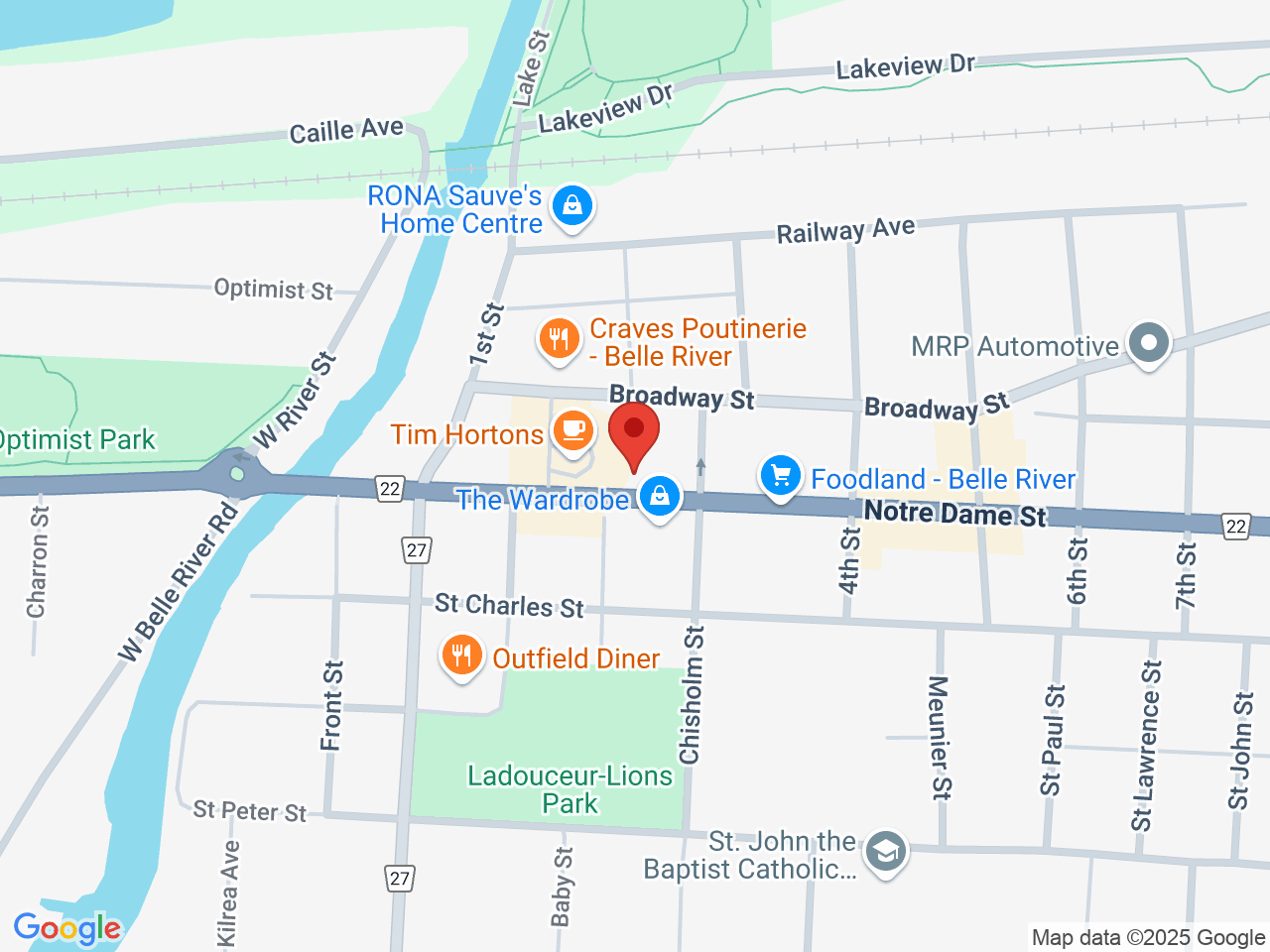 Street map for 10 Seventeen, 571 Notre Dame St., Suite A, Belle River ON