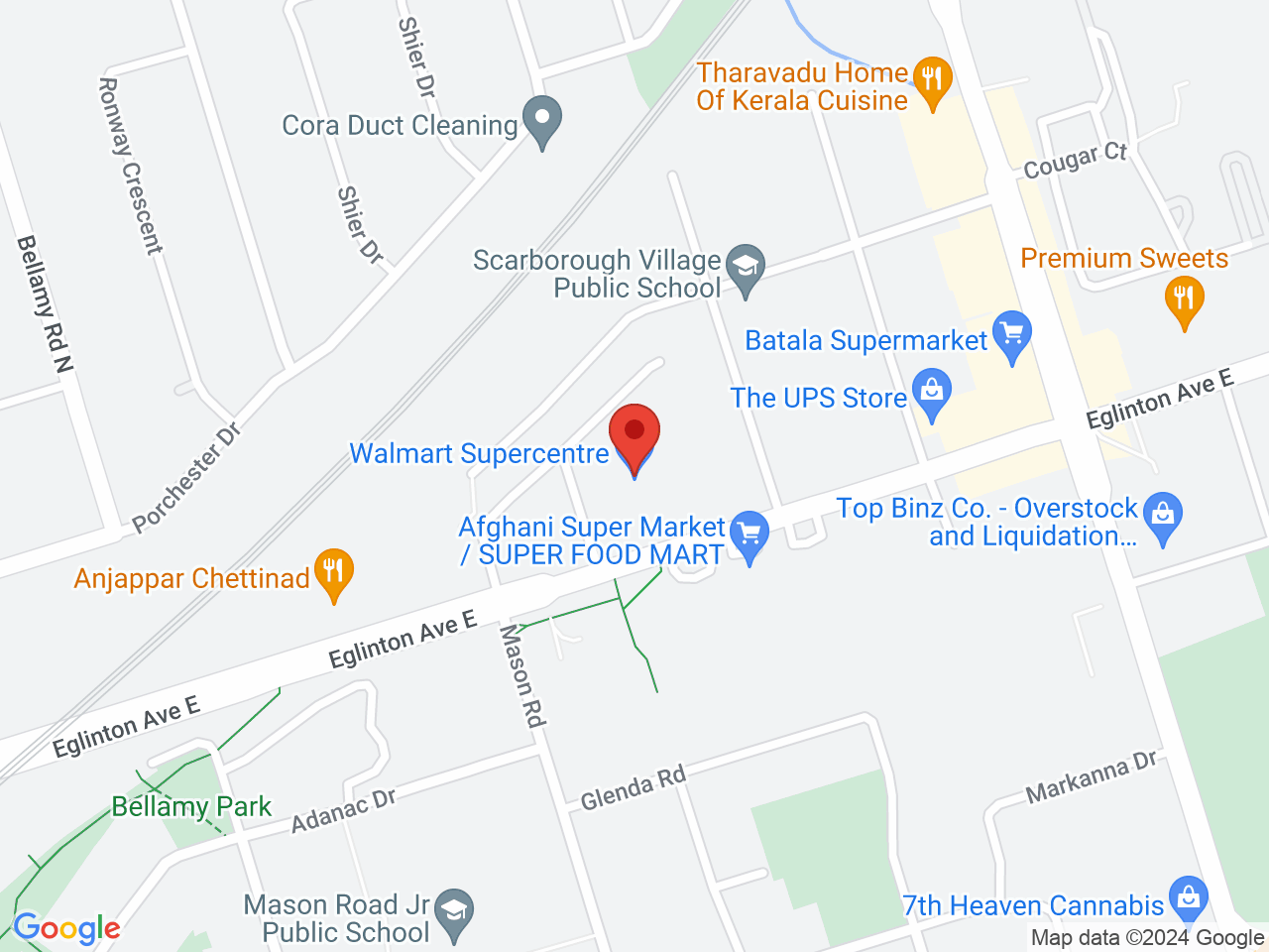 Street map for Fire & Flower Cannabis Co., 3132 Eglinton Ave E, Scarborough ON
