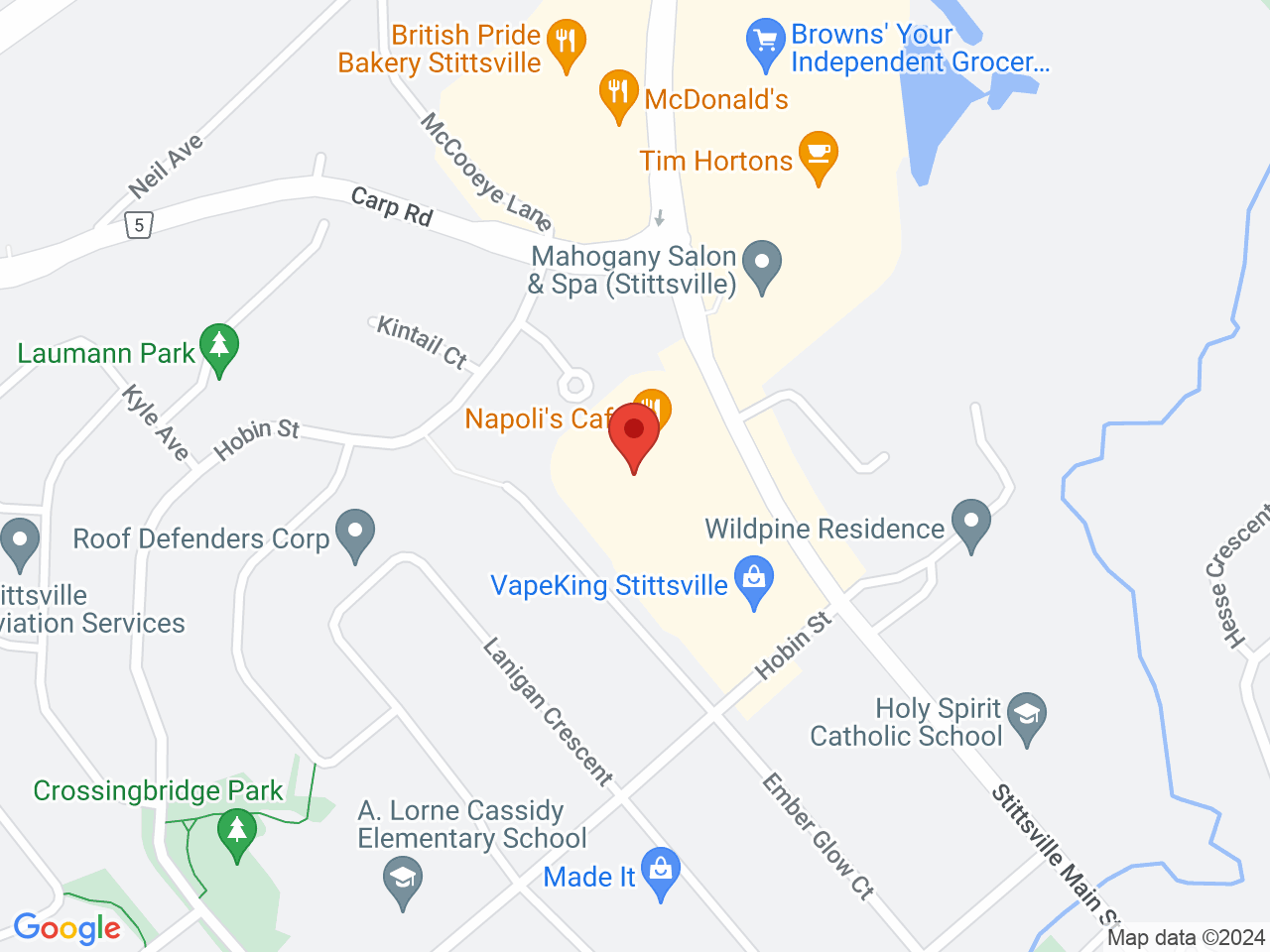 Street map for Canna Cabana, 1300 Main St Unit 111, Stittsville ON