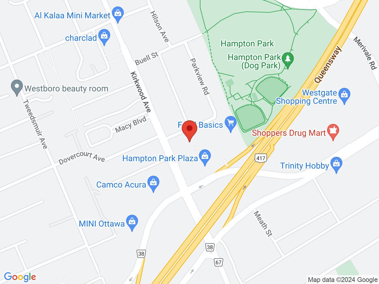 Street map for Dutch Love, 1405 Carling Ave Unit 1395, Ottawa ON