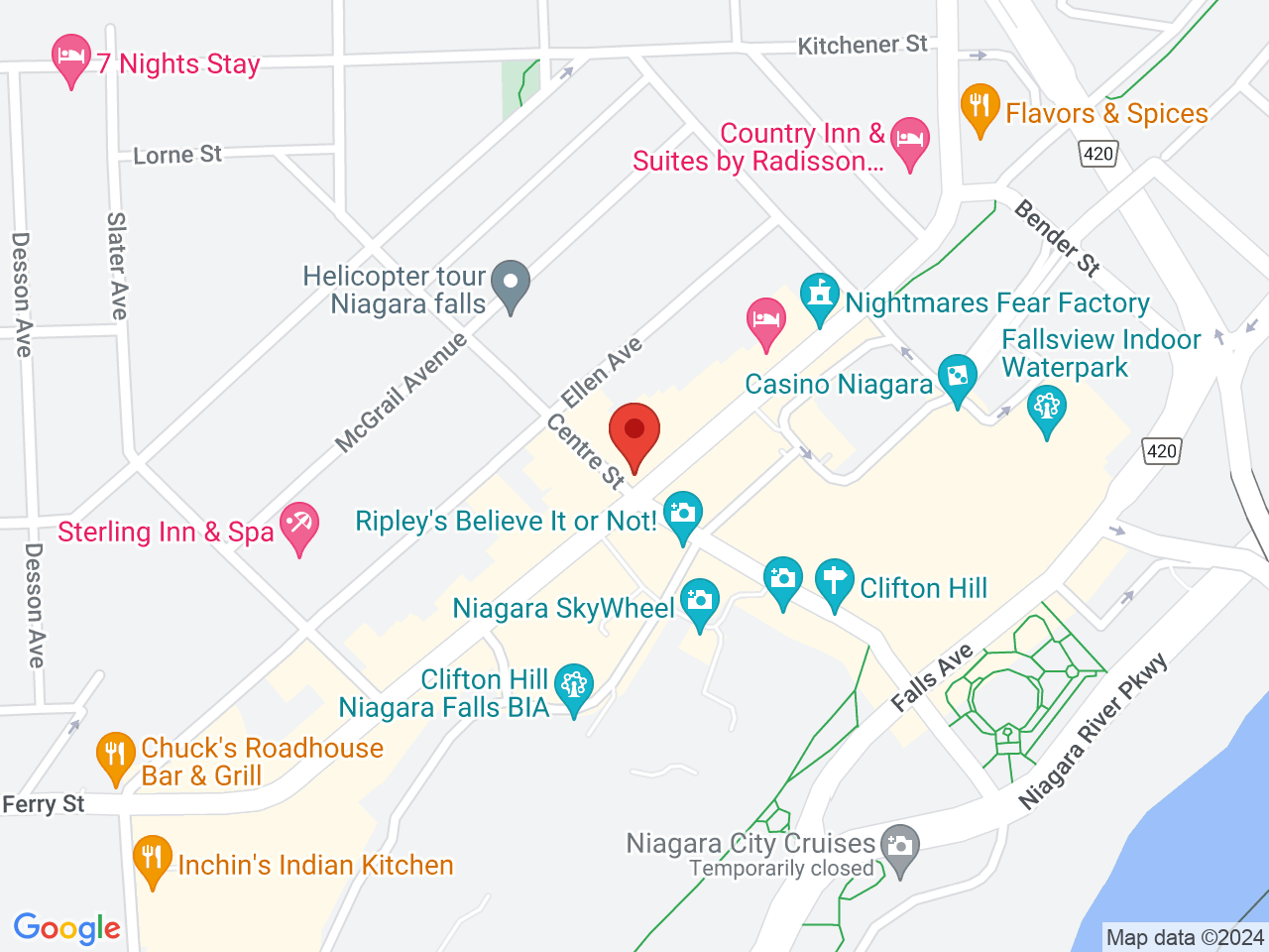 Street map for Canna Cabana Niagara Falls, 5731 Victoria Ave, Niagara Falls ON