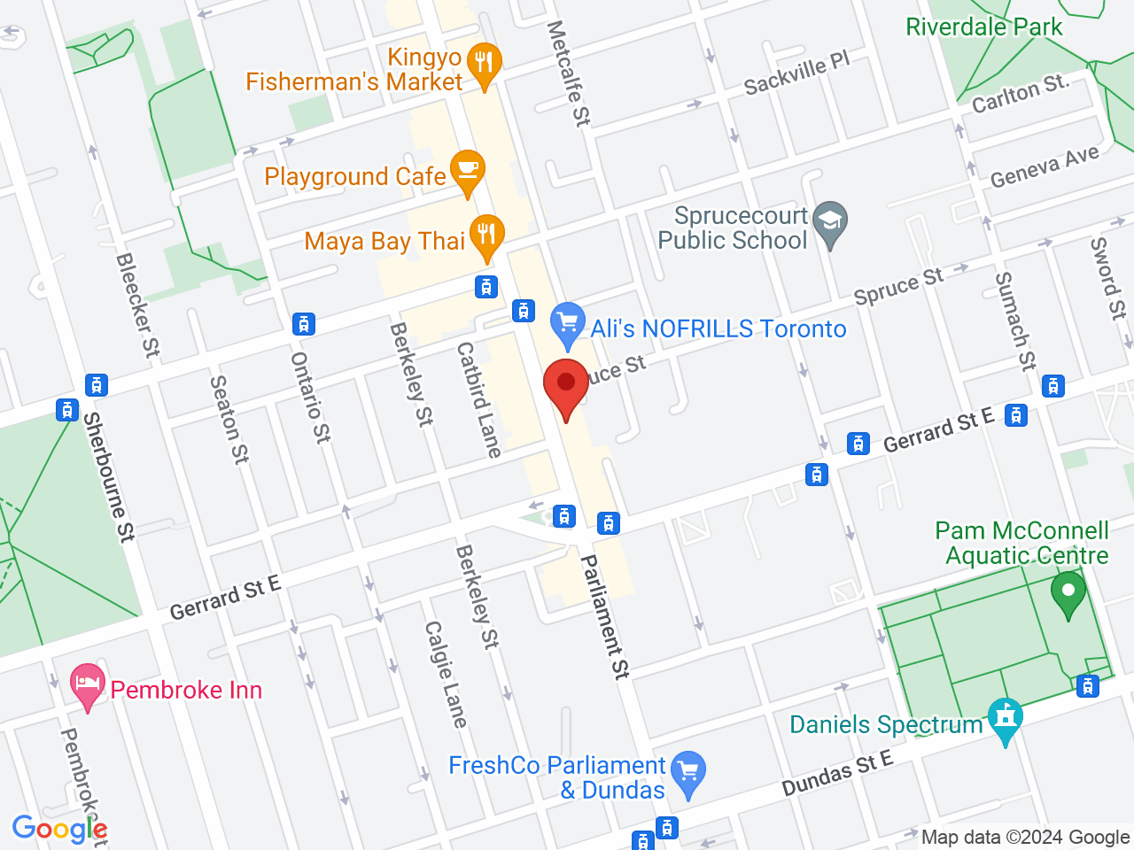 Street map for Canna Cabana Toronto - Parliament, 433 Parliament St, Toronto ON