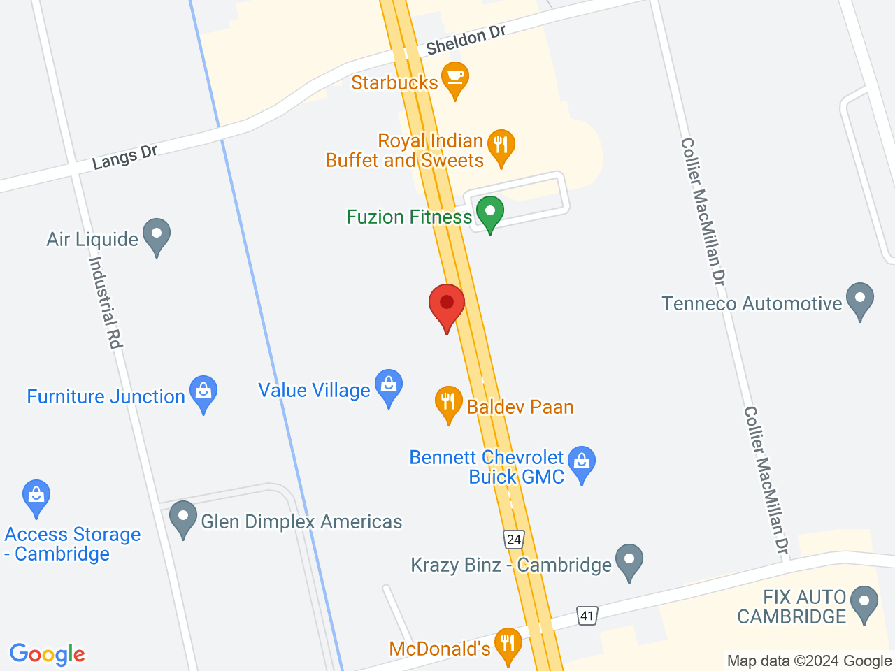Street map for Miss Jones Cannabis, 480 Hespeler Rd Unit 9/10A, Cambridge ON