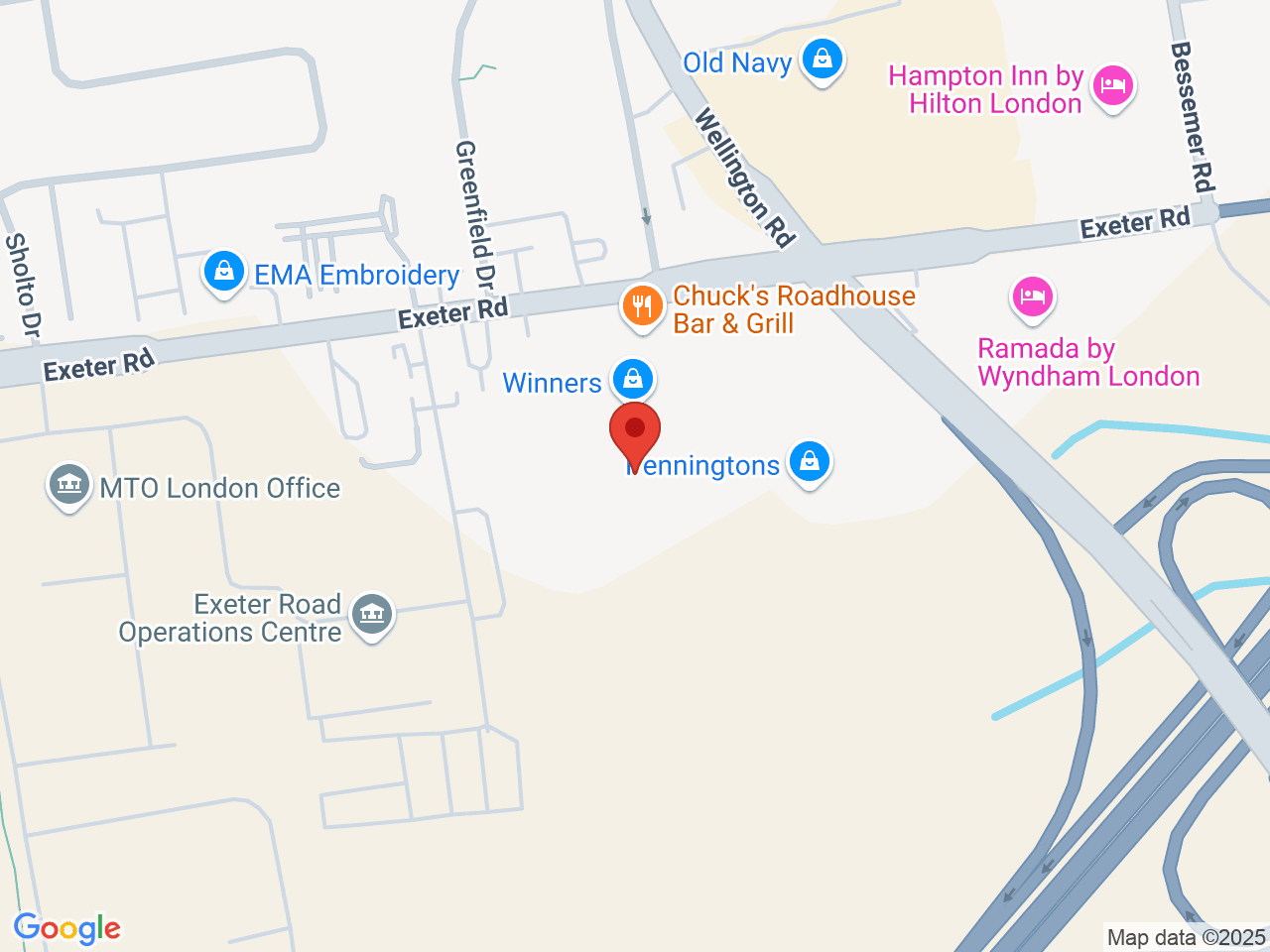 Street map for Miss Jones Cannabis, 765 Exeter Rd Unit C7, London ON