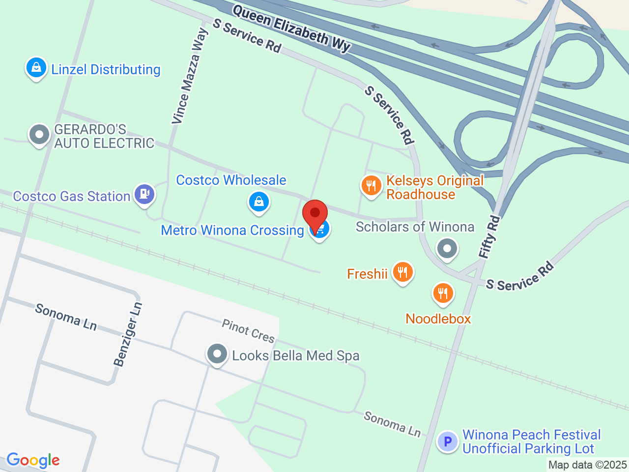 Street map for Mihi Cannabis Winona Crossing Shopping Centre, 1370 S Service Rd, Building A Unit 3, Stoney Creek ON