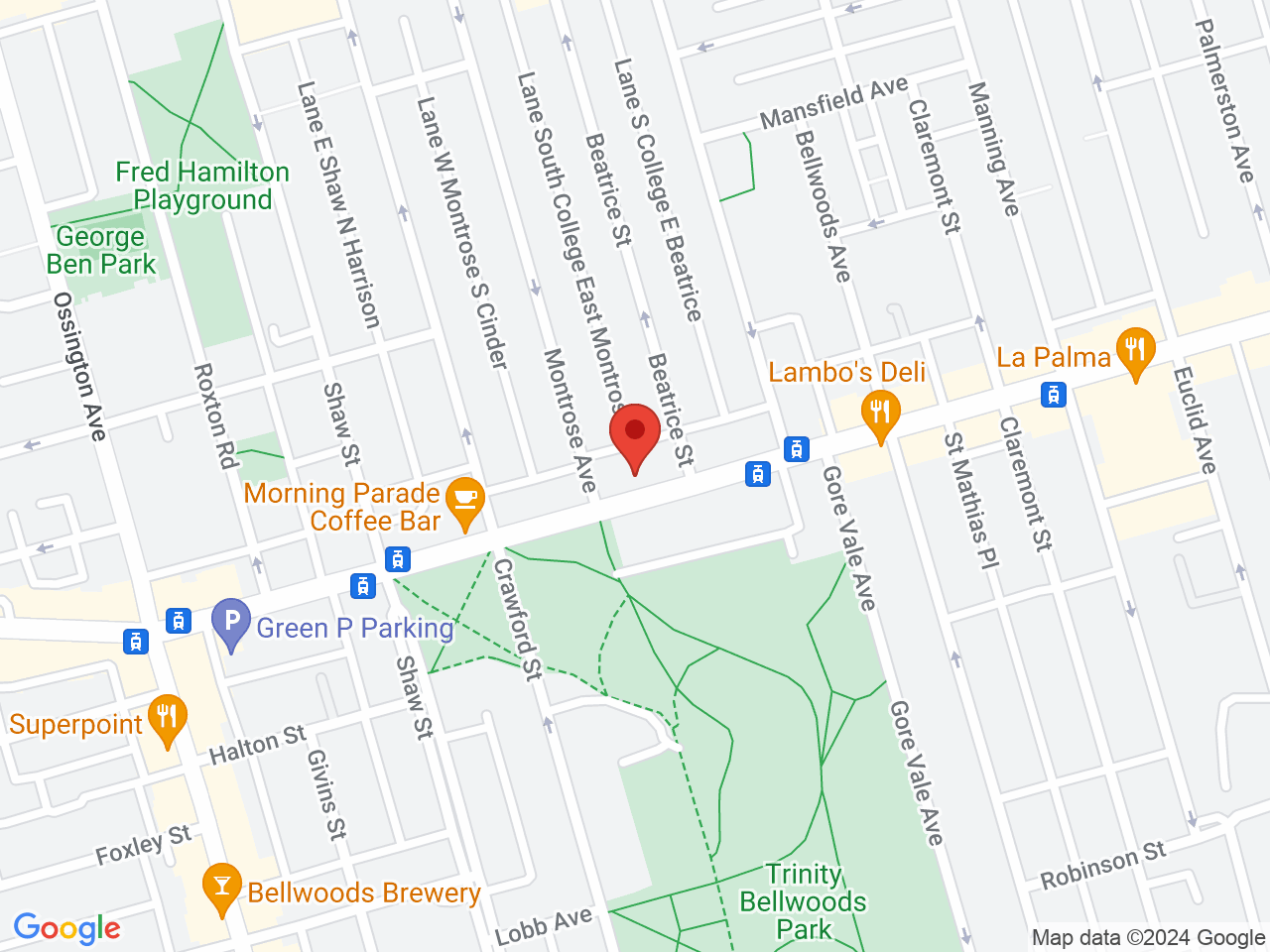 Street map for Superette Cannabis, 994 Dundas St W, Toronto ON