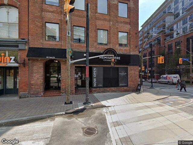 Street view for Hemisphere Cannabis Co., 65 Front St E, Toronto ON