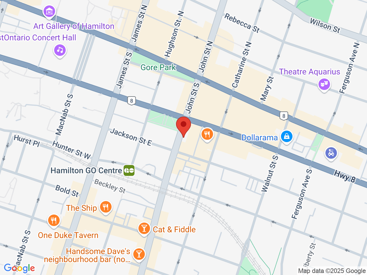 Street map for Cannabis Supply Co., 57 John St S, Hamilton ON