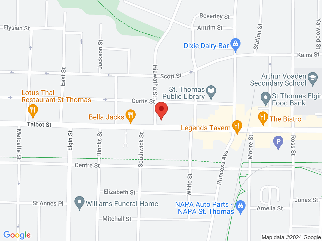 Street map for Bob's Bud Emporium, 483 Talbot St, St Thomas ON