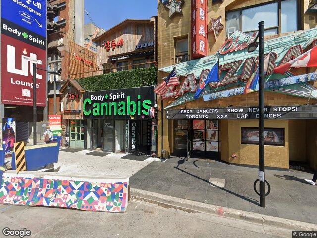 Street view for Body and Spirit Cannabis, 361 Yonge St, Toronto ON