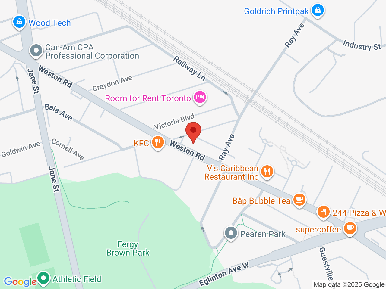 Street map for Canvas Cannabis Canvas Mount Dennis, 1285 Weston Rd, Toronto ON