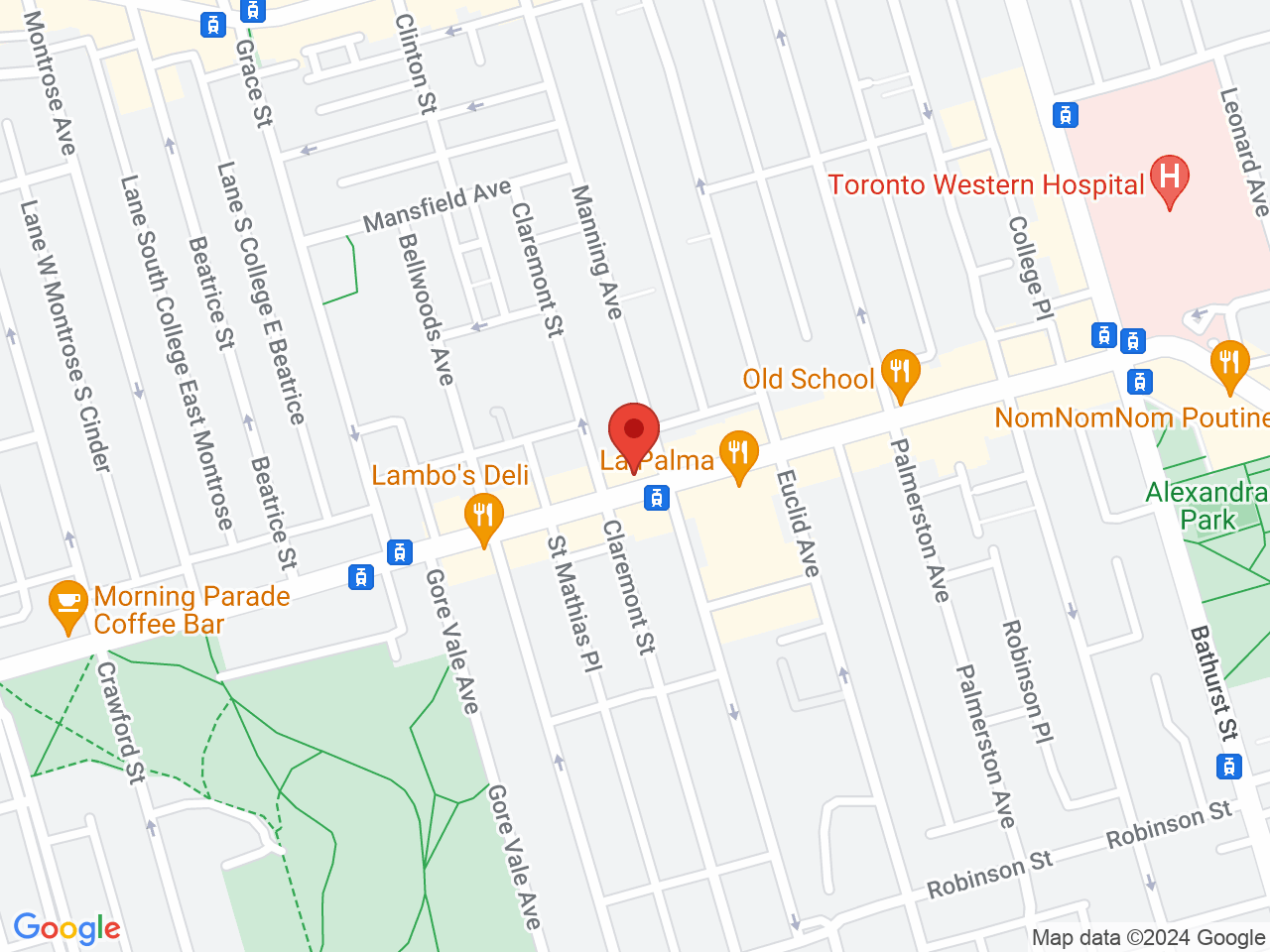 Street map for Canyon Cannabis Trinity-Bellwoods, 872 Dundas St W, Toronto ON