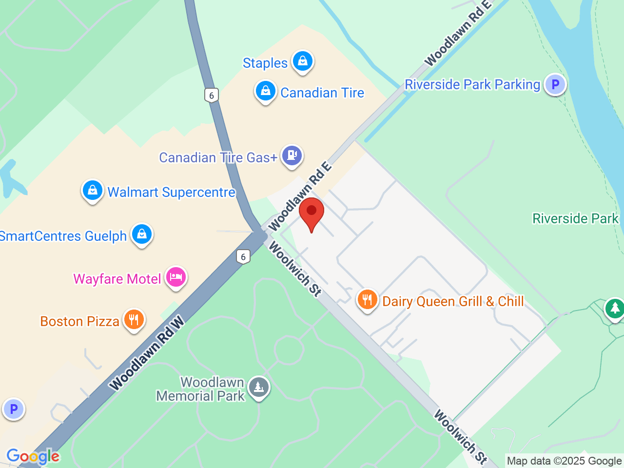 Street map for Paramount Cannabis, 783 Woolwich St, Guelph ON