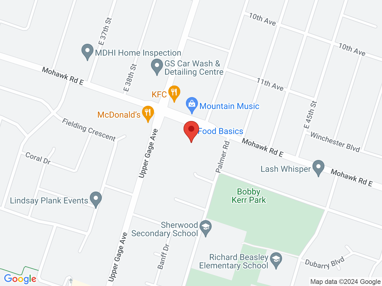 Street map for Sessions Cannabis, 712 Mohawk Rd E Unit 1, Hamilton ON