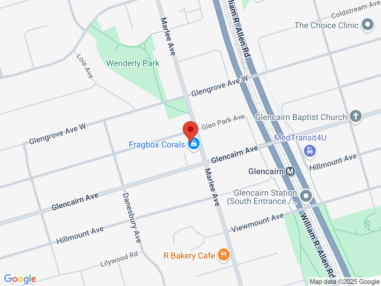 Street map for Eighth Cannabis North York, 610 Marlee Ave, North York ON