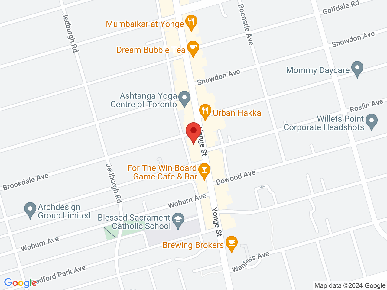 Street map for Erbn Green, 3244 Yonge St, Toronto ON