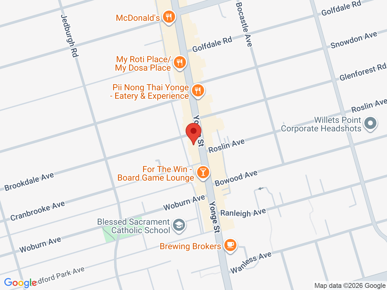 Street map for Erbn Green, 3244 Yonge St, Toronto ON