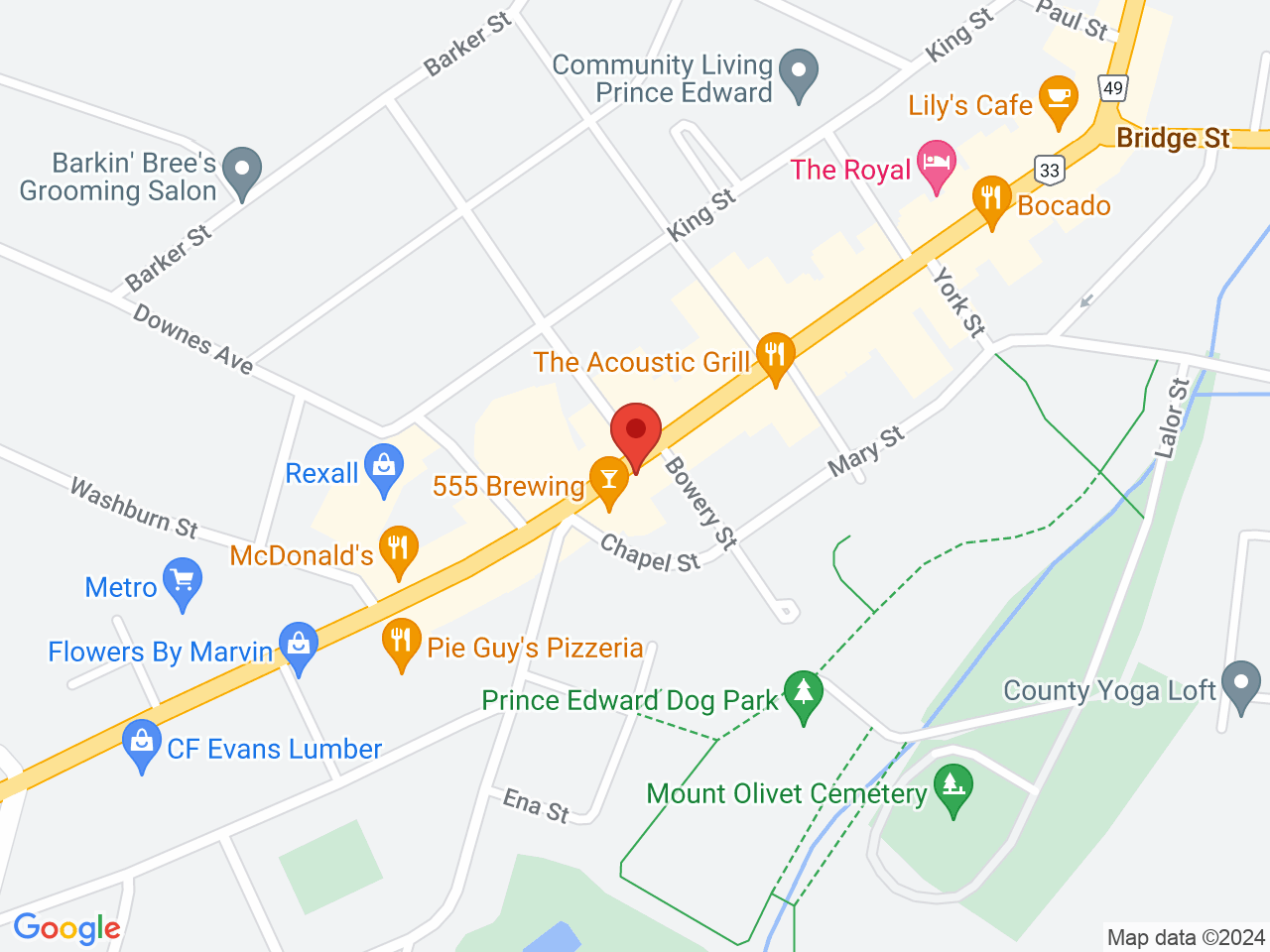 Street map for Erbn Green, 126 Picton Main St, Picton ON