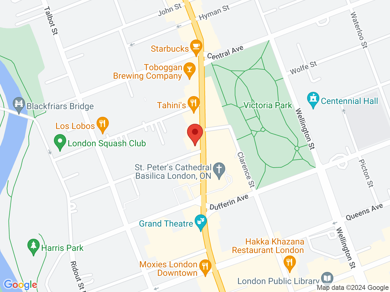 Street map for The Cannabist Shop, 533 Richmond St, London ON