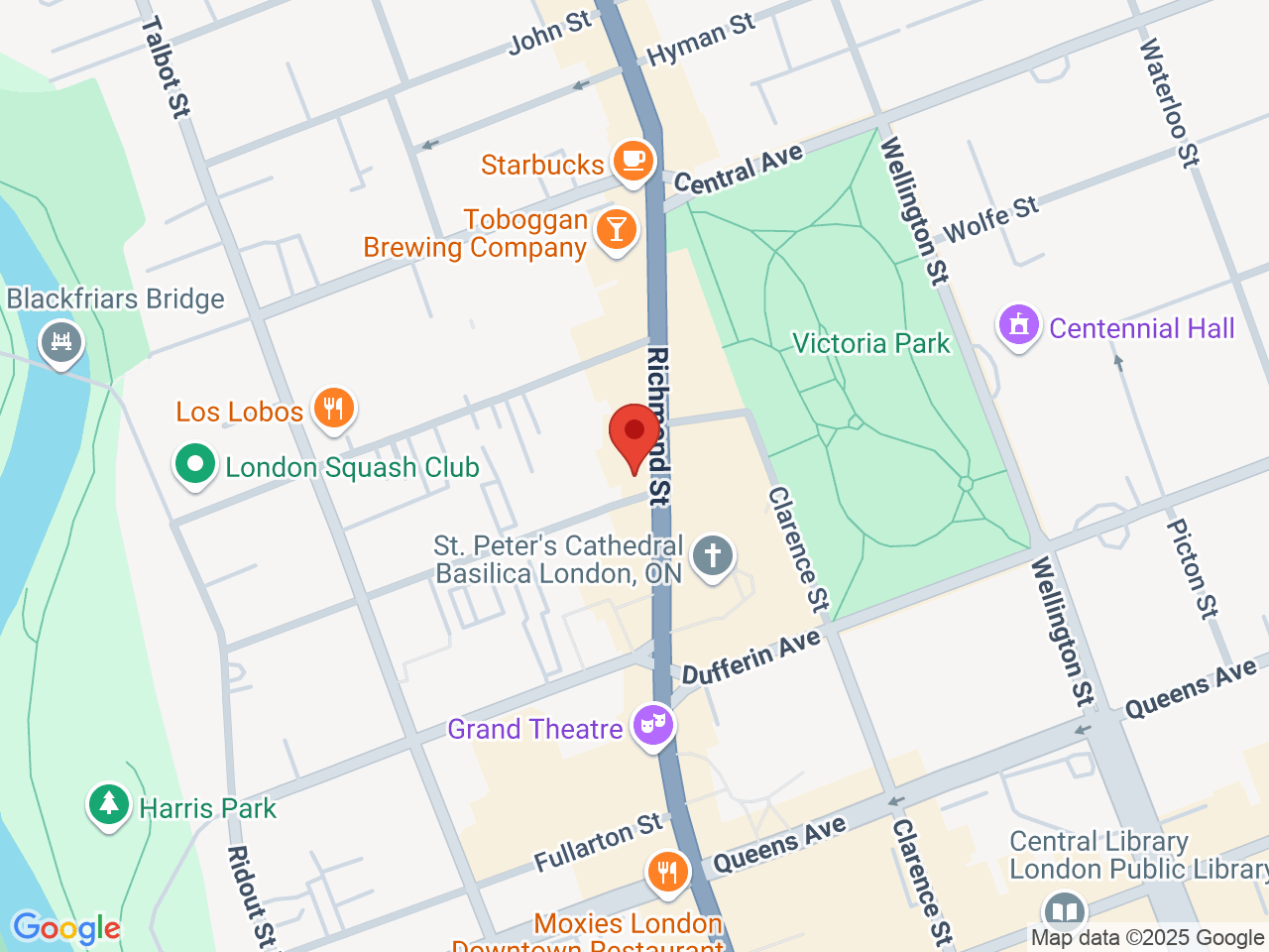 Street map for The Cannabist Shop, 533 Richmond St, London ON