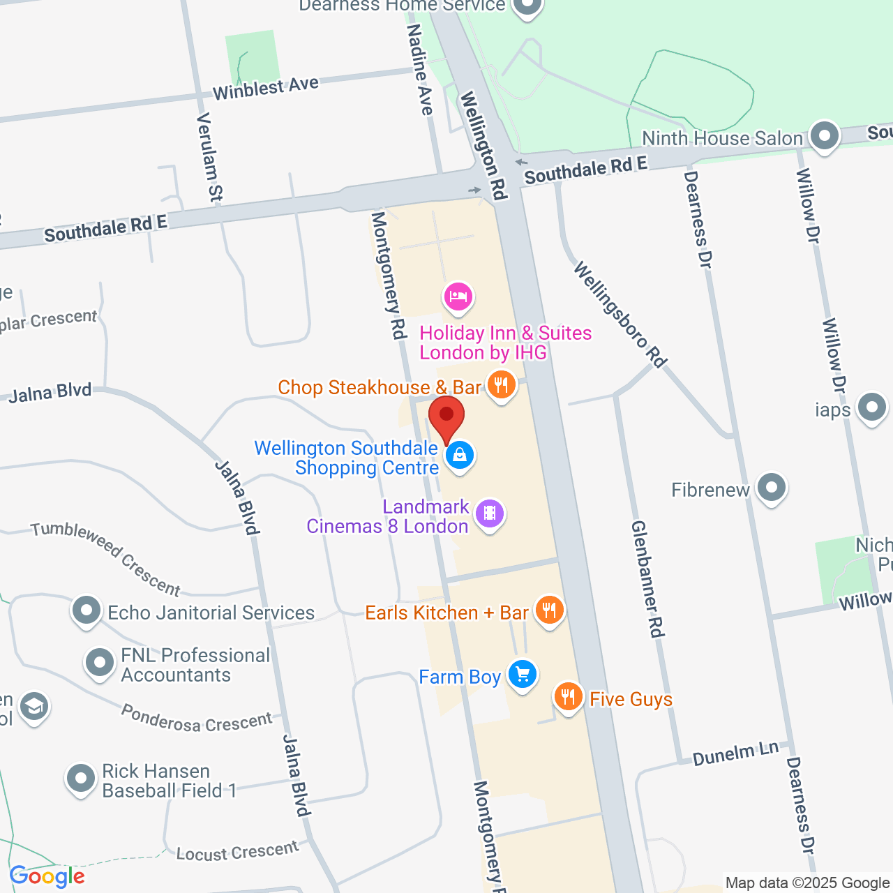 Street map for Spiritleaf Wellington Southdale, 979 Wellington Rd Suite 106A, London ON