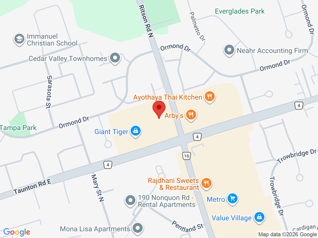 Street map for Spiritleaf Oshawa, 12-250 Taunton Rd East, Oshawa ON