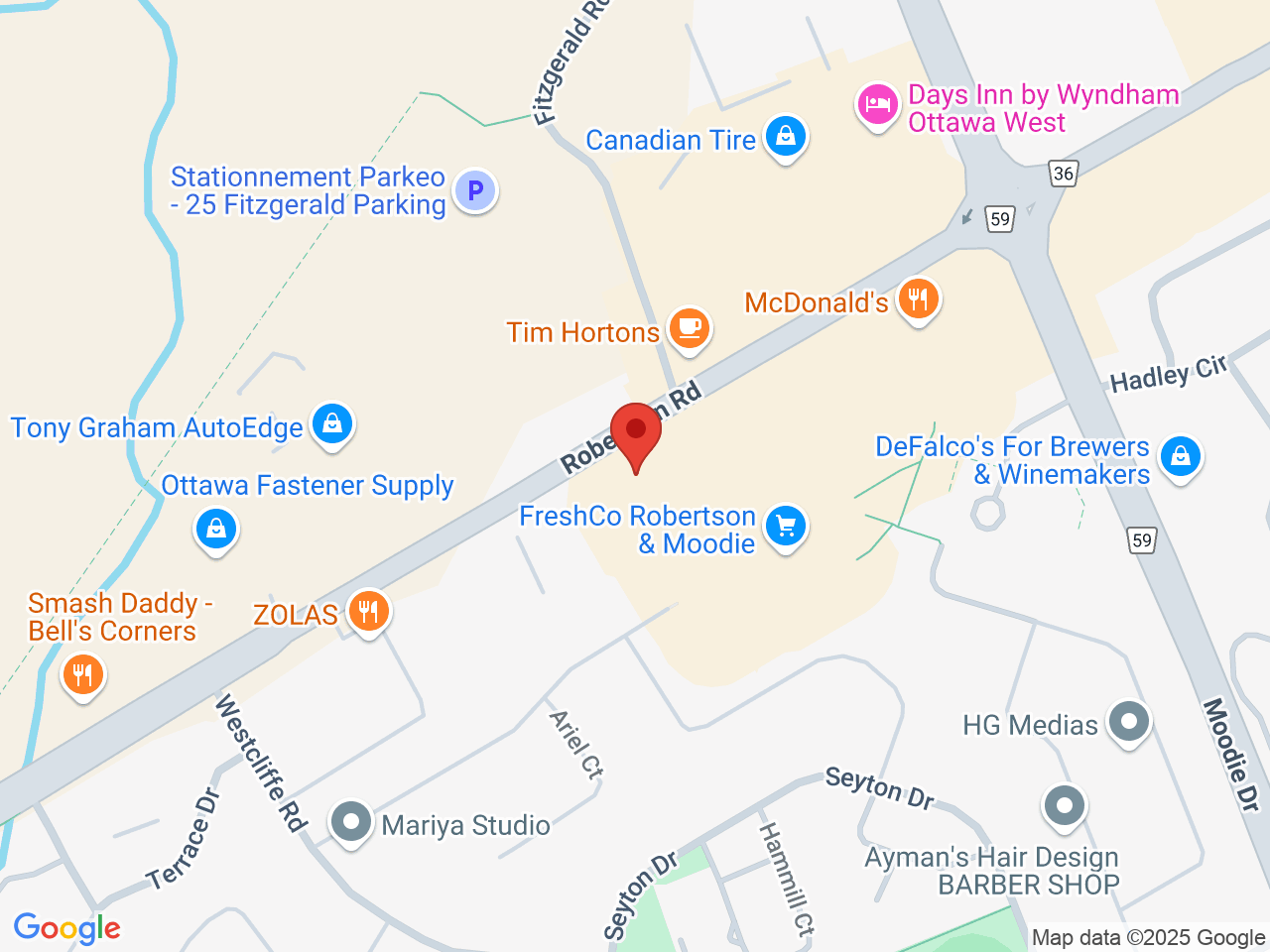 Street map for Value Buds Robertson, 2150 Robertson Road Unit B2, Nepean ON