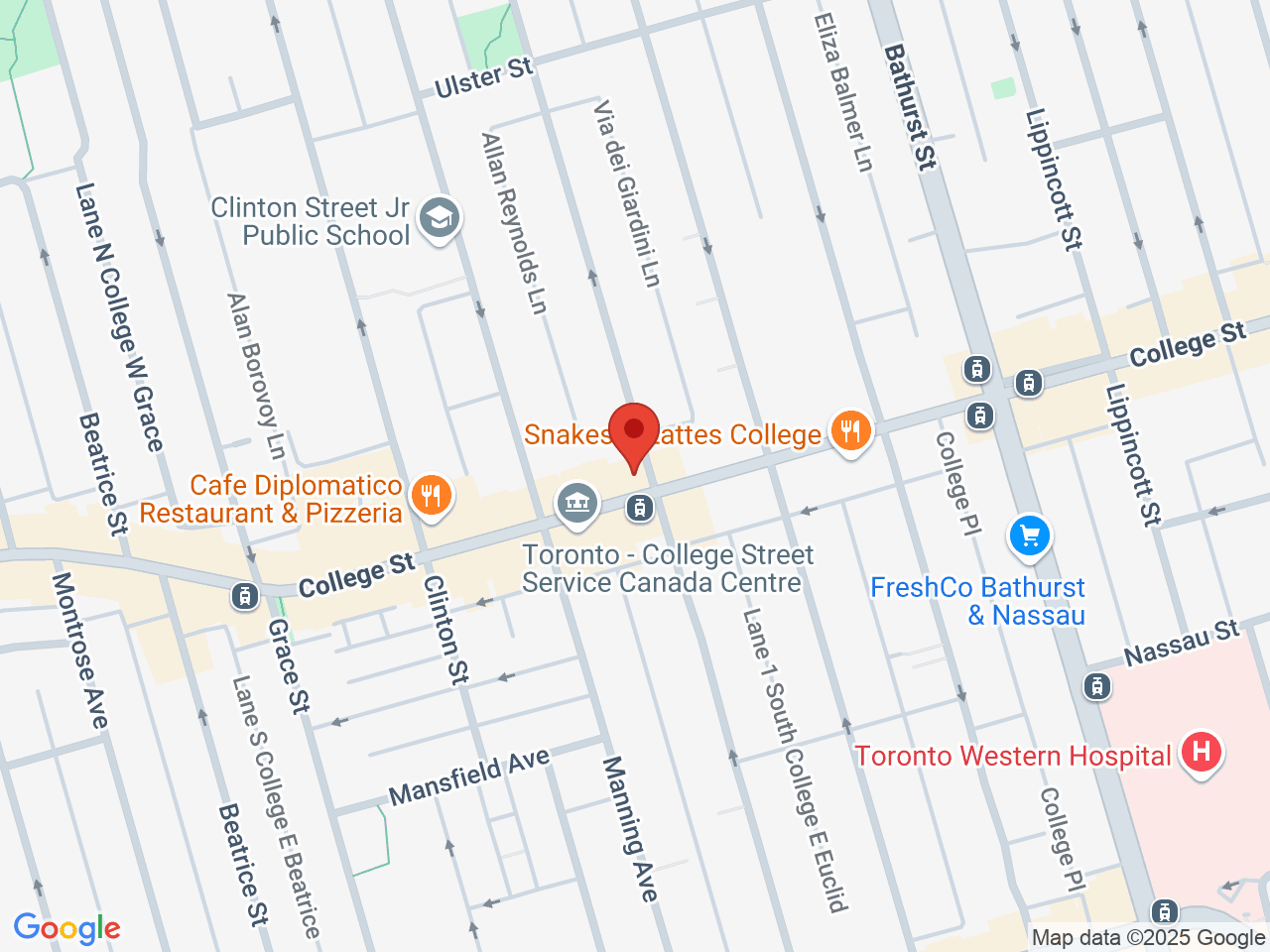 Street map for Spiritleaf Little Italy, 542 College St, Toronto ON