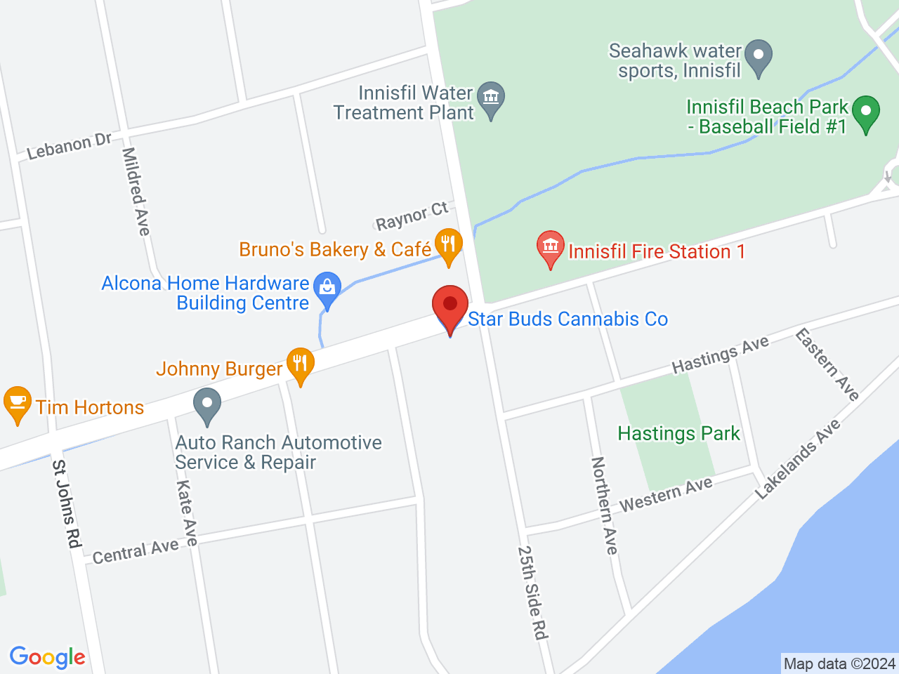 Street map for Star Buds Cannabis, 813 Innisfil Beach Rd., Unit 1, Innisfil ON