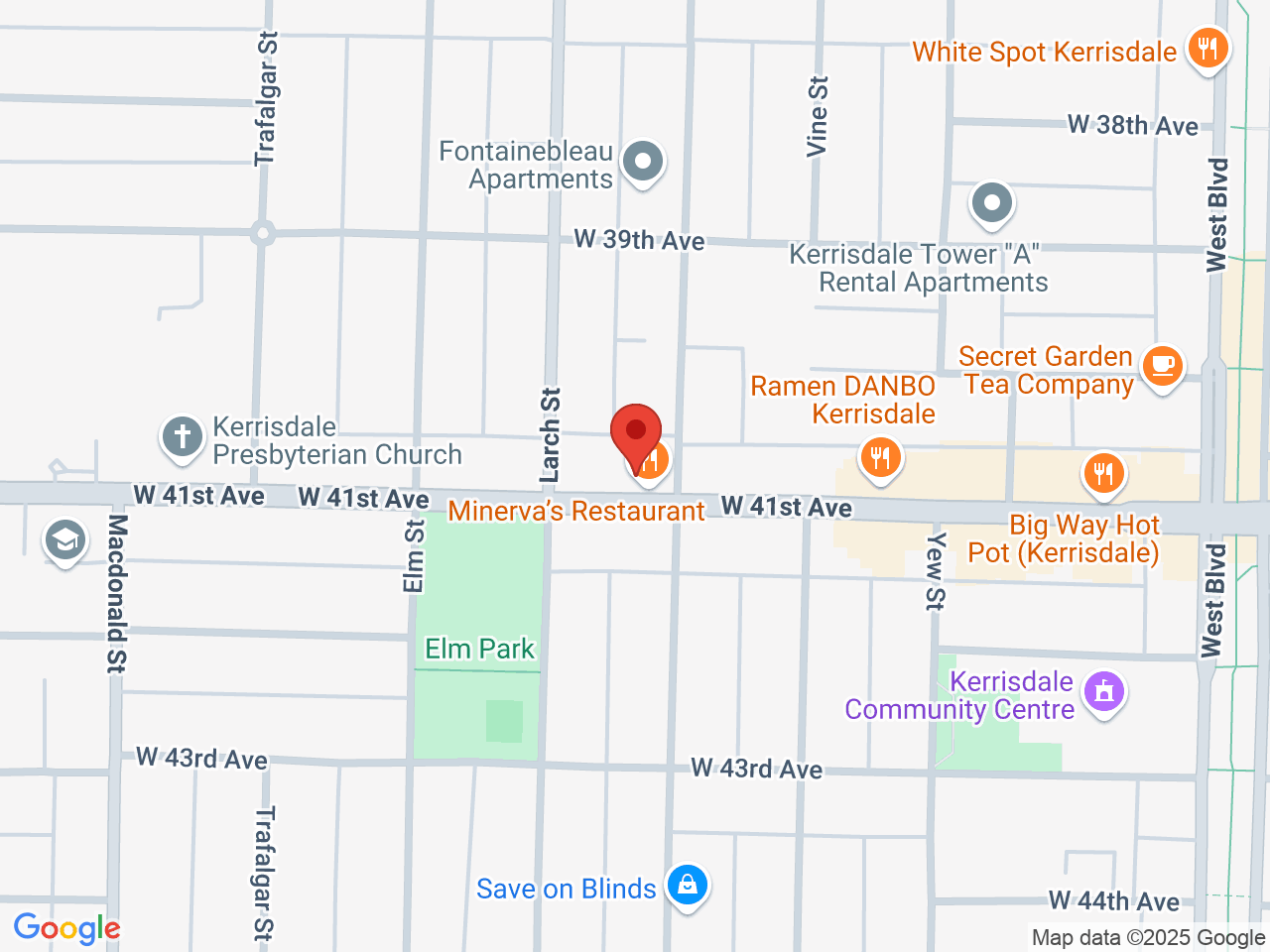 Street map for Atheneum Cannabis, 2431 W. 41st Ave., Vancouver BC