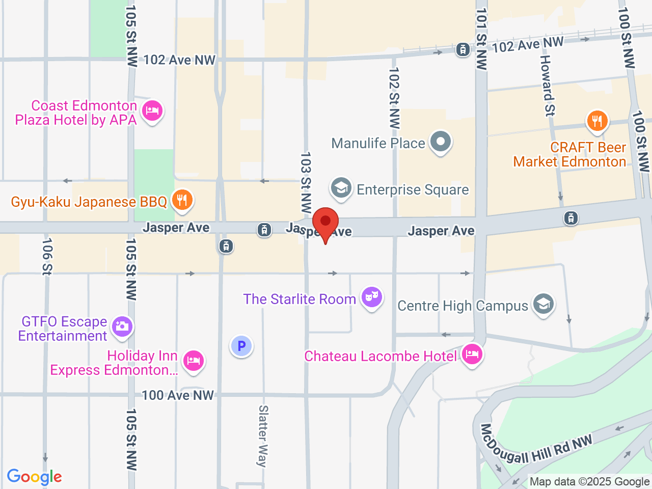 Street map for Canna Cabana Jasper Avenue, 10275 Jasper Avenue NW, Edmonton AB