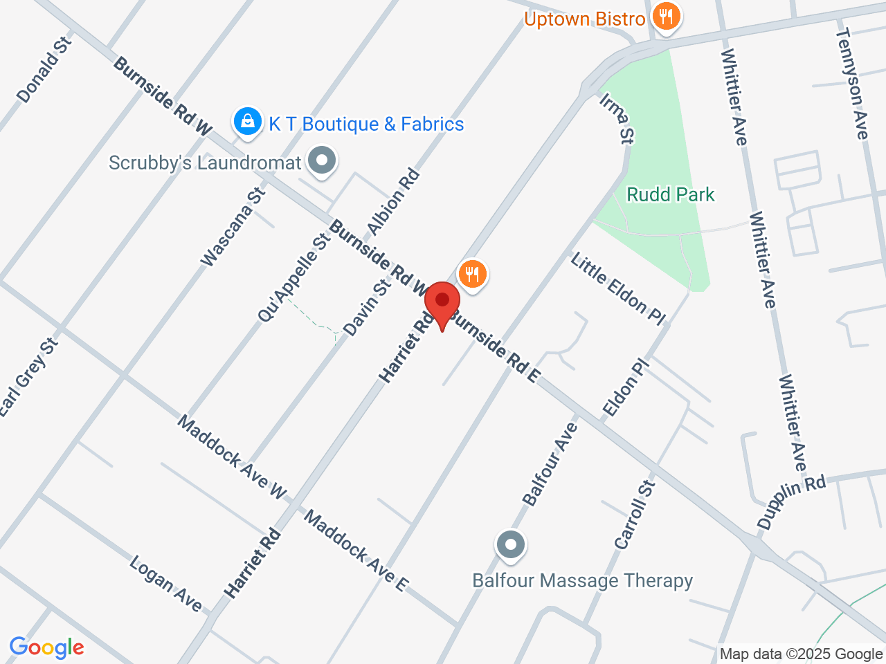 Street map for Burnside Cannabis, 3175 Harriet Rd., Victoria BC