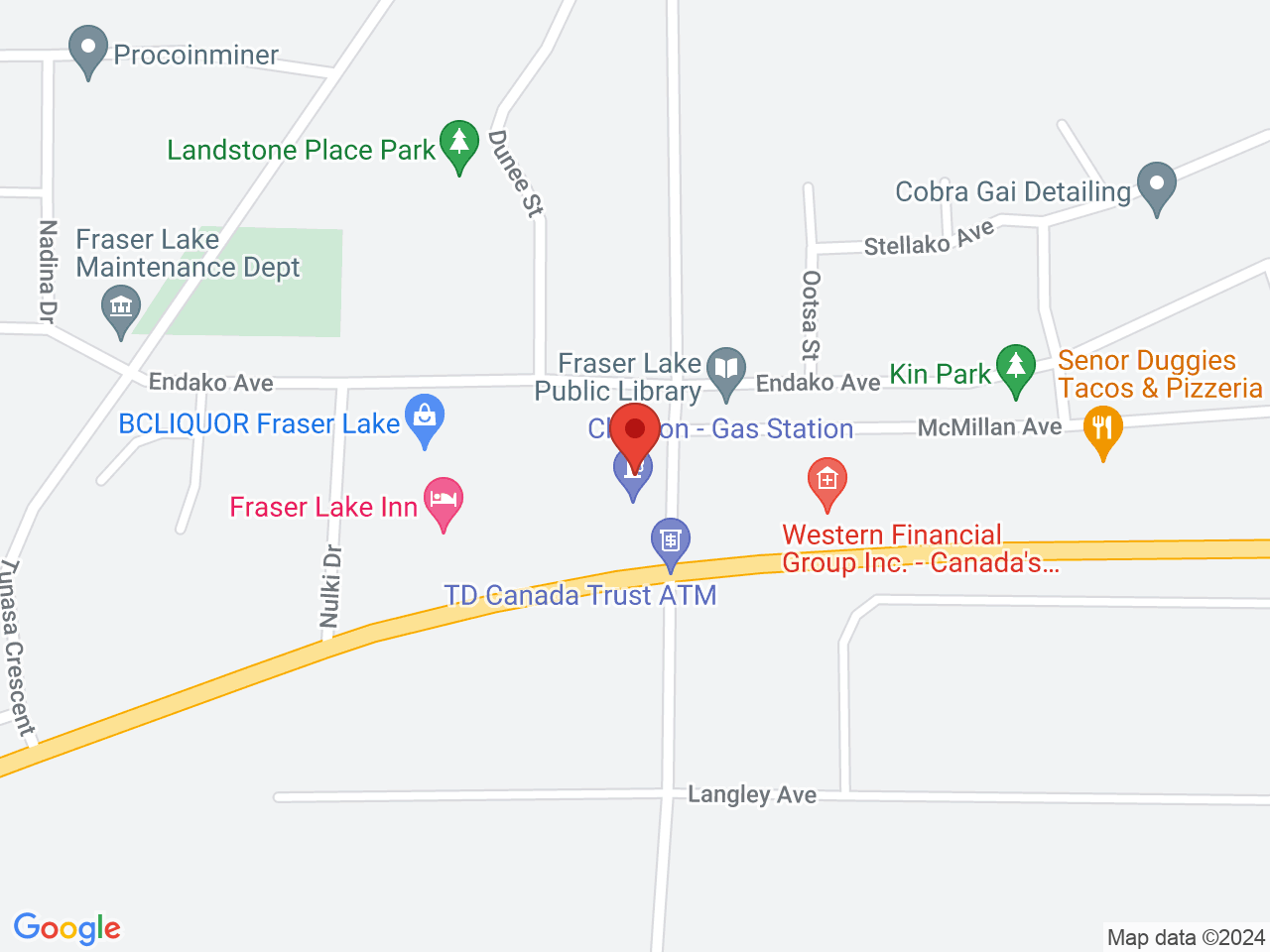 Street map for Cannabis Hut, 111 Chowsunket St., Fraser Lake BC