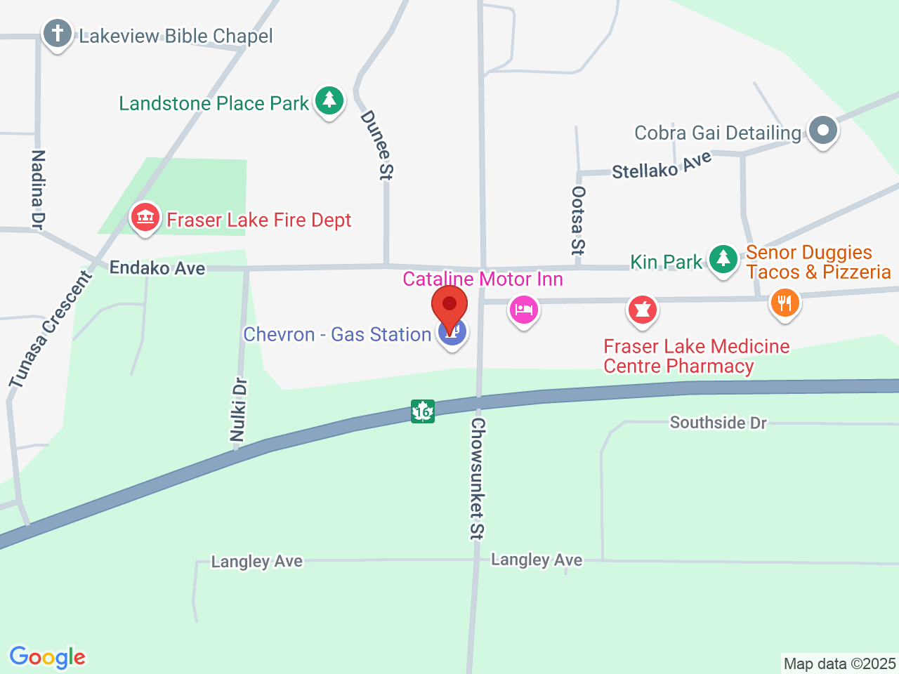 Street map for Cannabis Hut, 111 Chowsunket St., Fraser Lake BC