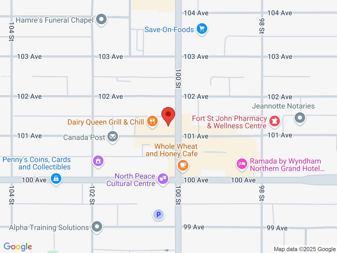 Street map for FSJ Cannabis Corner, 2-10108 100 Street, Fort St John BC