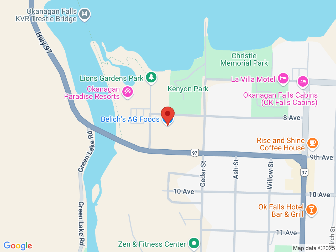 Street map for Green Light Cannabis, 5350 9th Ave, Okanagan Falls BC