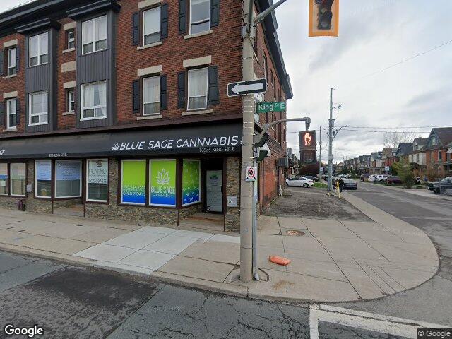 Street view for Blue Sage Cannabis, 835 King St E, Hamilton ON