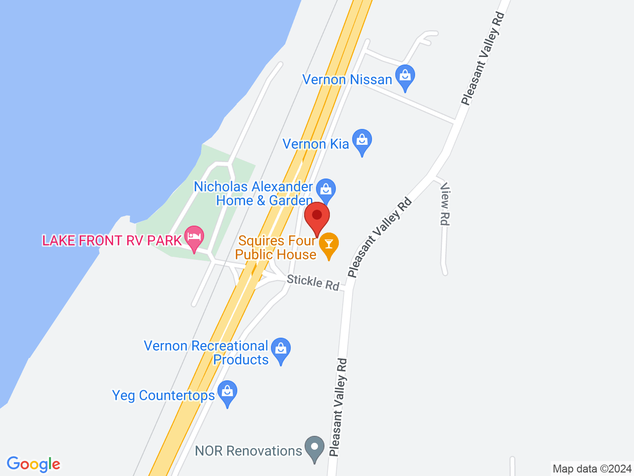 Street map for Highlander Cannabis, 6301 Stickle Rd., Vernon BC